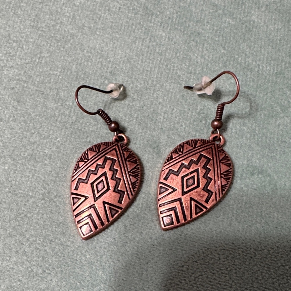 Geometric Copper Earrings